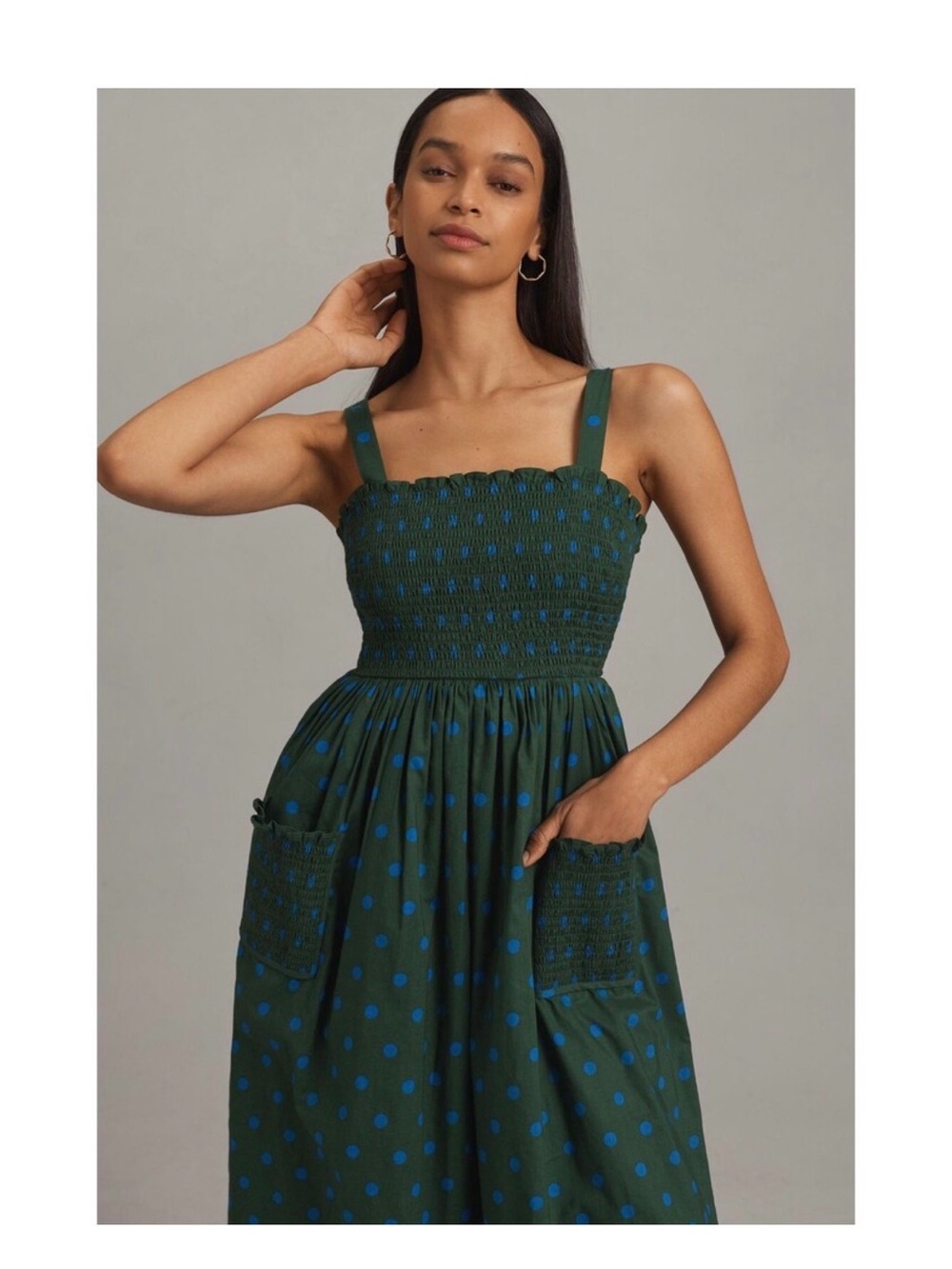 Anthropologie Pinnacle Smocked A line Midi Dress